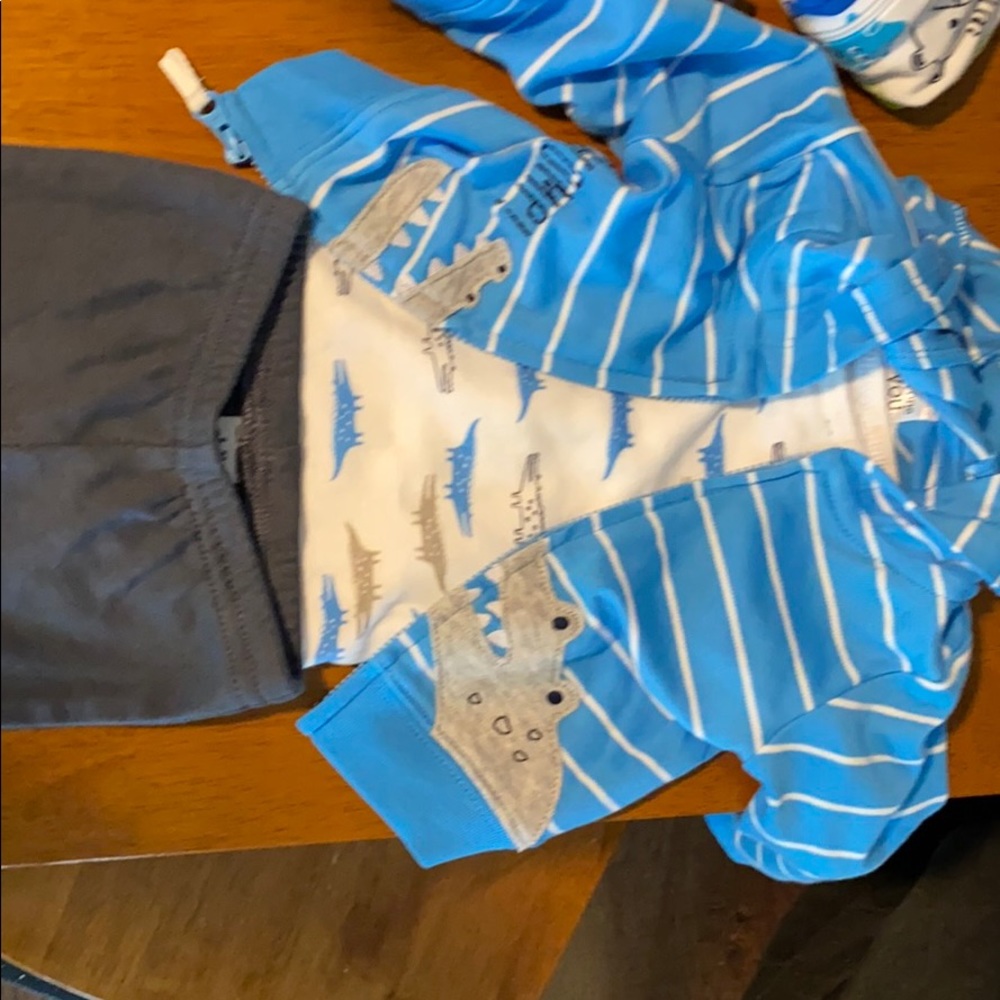 Crocodile matching baby boy set